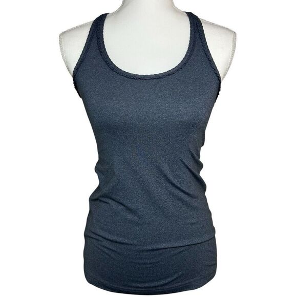 Lululemon Cool Racerback *Ruffle Tank Top Luon Light Heather Coal‎ W1929S Small - Picture 1 of 4